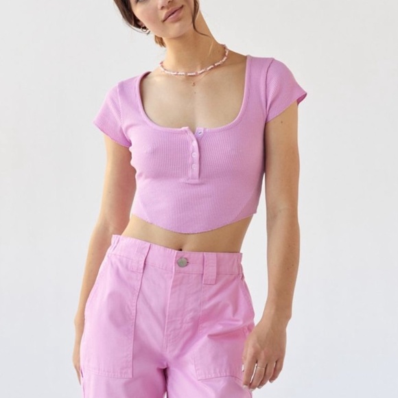 Urban Outfitters Sun Kissed Henley Top - Picture 6 of 6